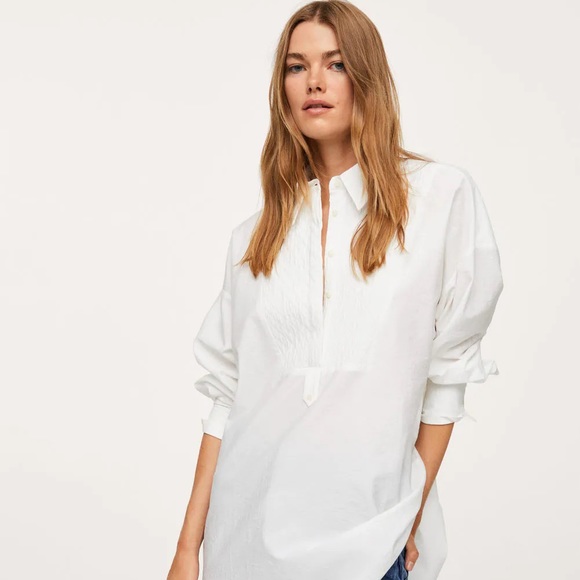 Mango Oversized Cotton Blouse, Size 12 - Picture 2 of 9